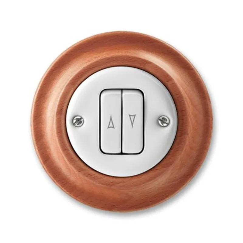 ABB 3559K-C88345 52, DECENTO Ovládač žaluziový; bílá-porc./třešeň Sezónní Sleva