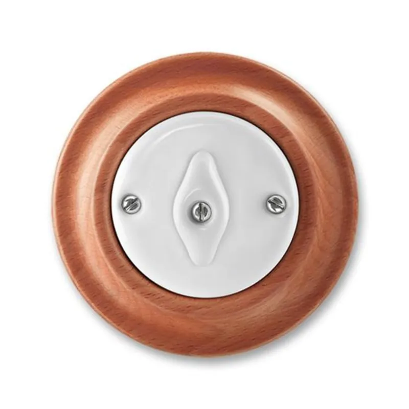 Rychlé Dodání ABB 3560K-C06345 52, DECENTO Přepínač střídavý, otočný; bílá-porc./třešeň