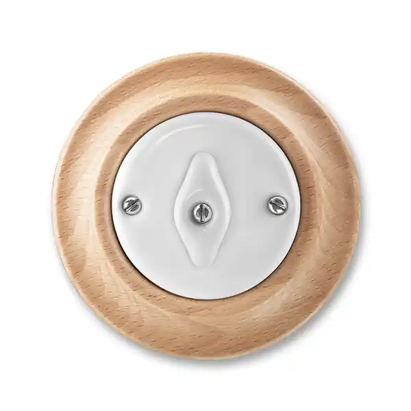 ABB 3560K-C07345 50, DECENTO Přepínač křížový, otočný; bílá-porc./přírodní buk Odeslání Ihned