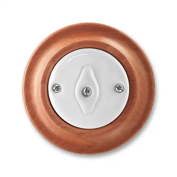 ABB 3560K-C07345 52, DECENTO Přepínač křížový, otočný; bílá-porc./třešeň Vysoce Kvalitní