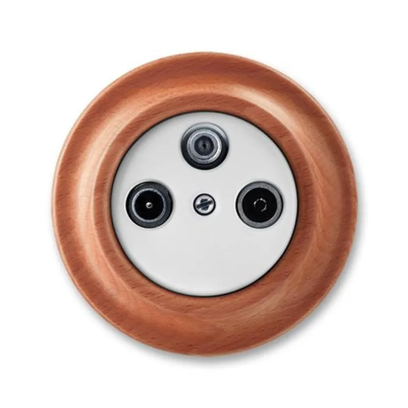 Doprava Zdarma ABB 5011K-C00403 52, DECENTO Zásuvka TV+R+SAT, koncová; bílá-porc./třešeň