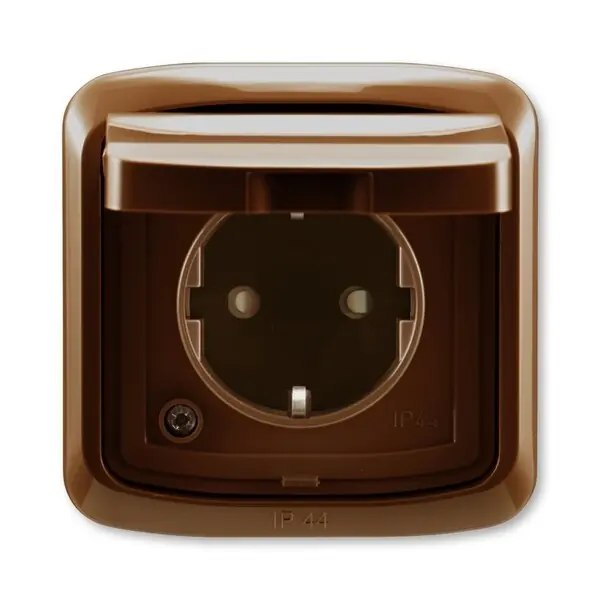 Must-Have ABB 5518A-3999 H Zásuvka 1nás. podle DIN, víčkem, rámečkem, IP44 ,hnědá