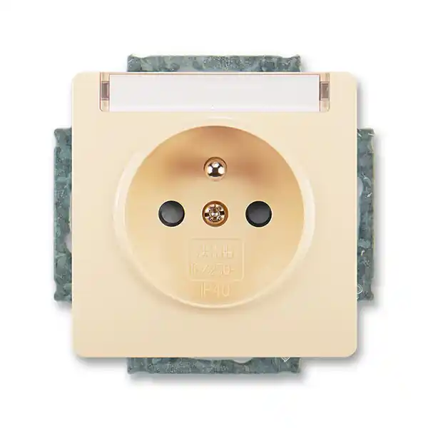 Nakupujte Hned ABB 5518G-A02352 C1, SWING Zásuvka jednonásobná, s cl., s popis. polem; krémová