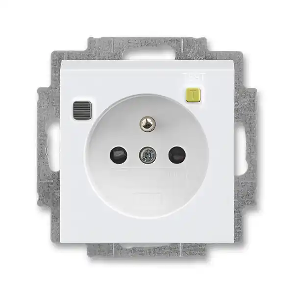 ABB 5526H-A02369 03, LEVIT Zásuvka bezpečnostní s proudovým chráničem FI-DOS; bílá/bílá Víkendová Akce