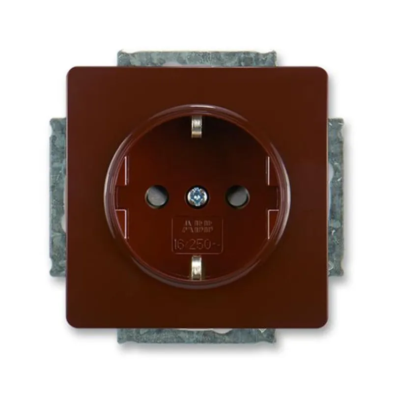 ABB 5518G-A03459 H1 Zásuvka jednonásobná s ochr. kontakty (podle DIN),hnědá Jen Po Omezenou Doba
