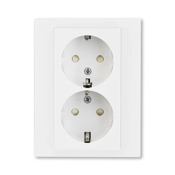 Jen Po Omezenou Doba ABB 5522H-C03457 03 Zásuvka dvojnásobná SCHUKO s ochr.kontakty (podle DIN),bílá/bílá