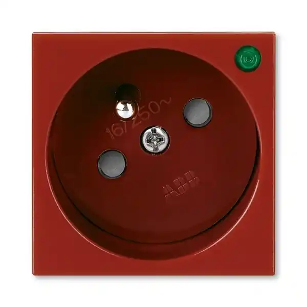 ABB 5580N-C02357 R1 Zásuvka 45x45 s ochr. kolíkem, se signalizací provoz. stavu ,karmínová Trendový