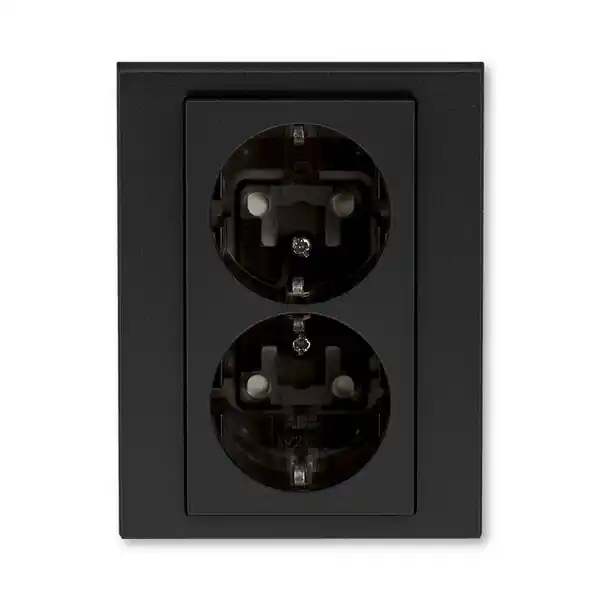 Ověřený ABB 5522H-C03457 63 Zásuvka dvojnásobná s ochr.kontakty (podle DIN),onyx/kouřová