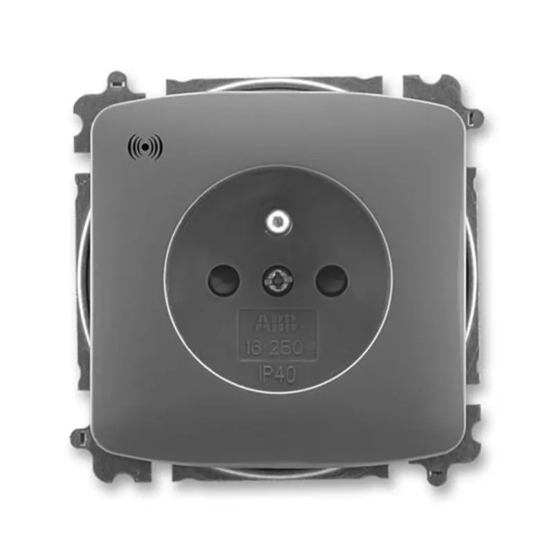 ABB 5589A-A02357 S2, TANGO Zásuvka s přepěťovou ochranou, s ak.sig.; kouřová šedá Dokud Zásoby Vydrží