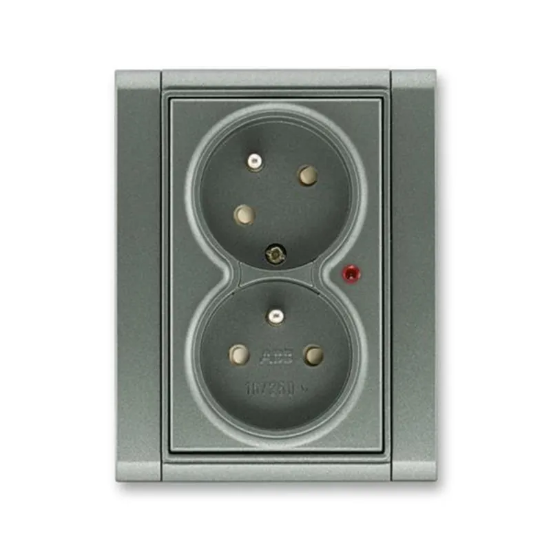 Koupit Online ABB 5593F-C02357 34, TIME Zásuvka 2násobná s nat.dut., s př.ochr.; antracitová