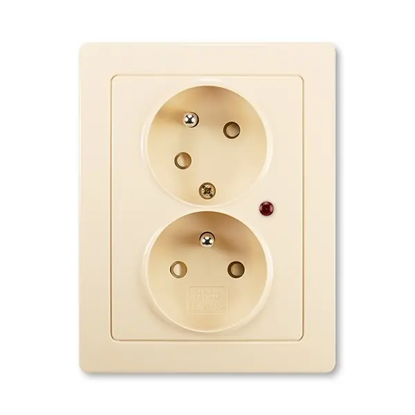 ABB 5593J-C02357 C1, SWING Zásuvka 2násobná s natočenou dutinou, s př.ochr.; krémová Cenový Hit