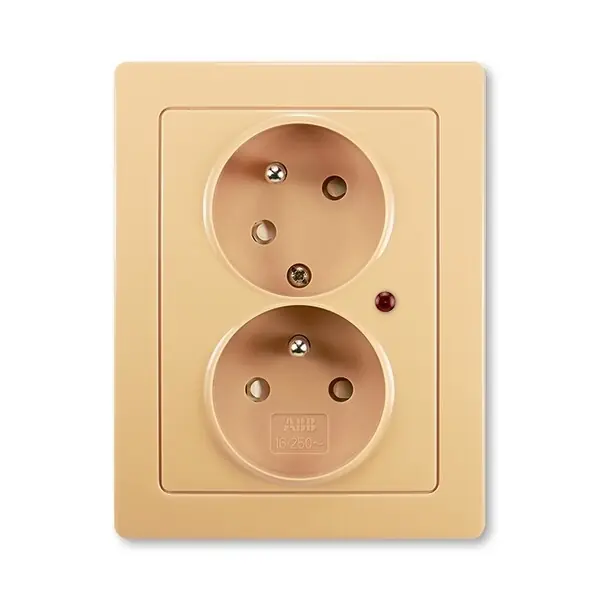 Originální ABB 5593J-C02357 D1, SWING Zásuvka 2násobná s natočenou dutinou, s př.ochr.; béžová