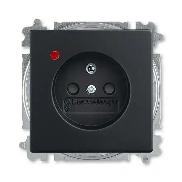 ABB 5599B-A02357885, FUTURE Zásuvka jednonásobná, s př.ochr.; mechová černá Finální Výprodej