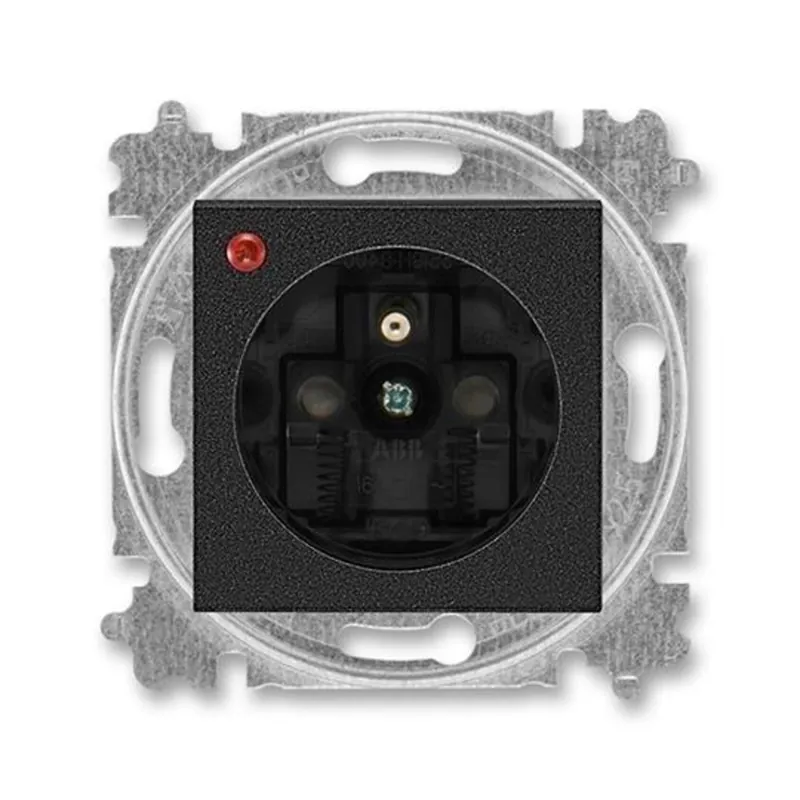 Oblíbený ABB 5599H-A02357 63, LEVIT Zásuvka jednonásobná, s př.ochr.; onyx/kouřová černá