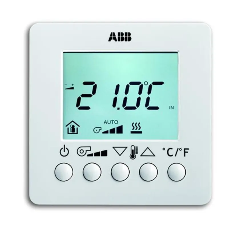 ABB 2CKA006138A0003, KNX Prostorový termostat pro fan-coil; studio bílá; 6138/11-84-500 Hromadná Objednávka