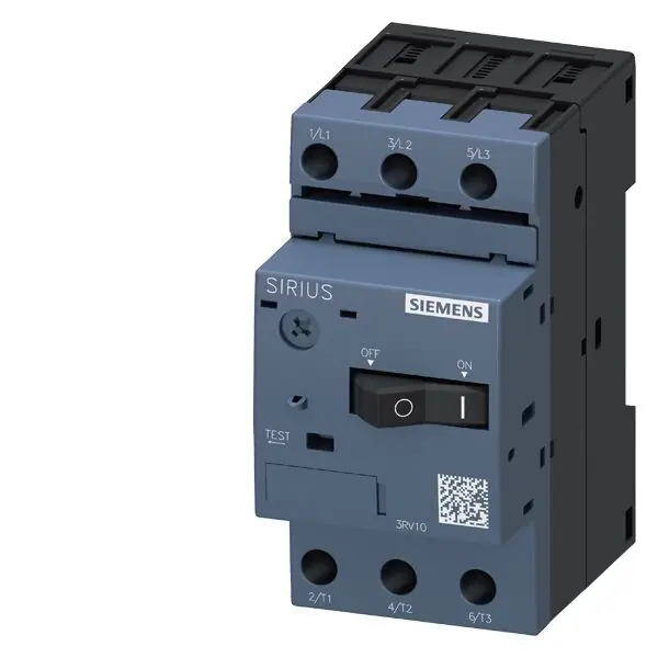 Vysoce Kvalitní SIEMENS 3RV1011-0FA10  CIRCUIT-BREAKER, 0.35...0.50A N-RELEASE 6,5 A, SIZE S00, MOTOR PROT