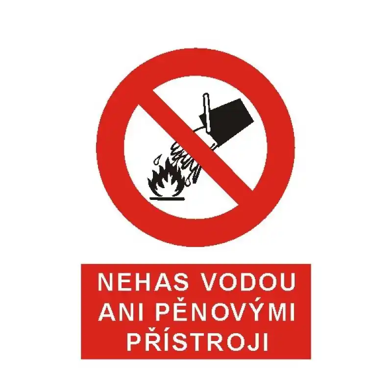 Sezónní Sleva STRO.M 4301-07-01 Nehas vodou ani pěnovými přístroji A7 (samolepka)