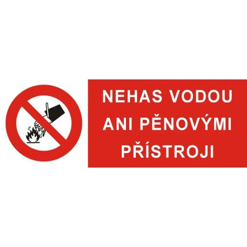 Velkoobchod STRO.M 4301-07-08 Nehas vodou ani pěnovými přístroji 10x4cm (samolepka)