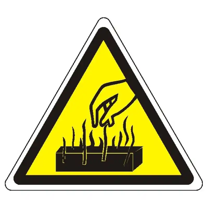 Záruka V Ceně STRO.M ZVS07-04-01 Pozor nebezpečí popálení, symbol 10x10 cm (samolepka)