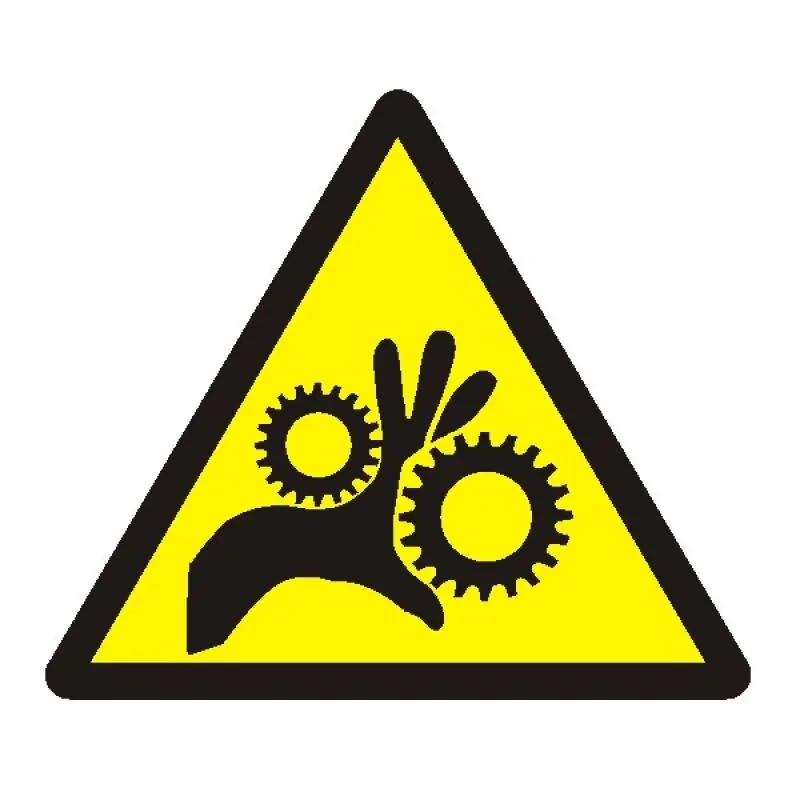 STRO.M ZVS18-04-02 Výstraha běžící stroj - symbol 7,5 x 7,5cm (samolepka) Prémiový