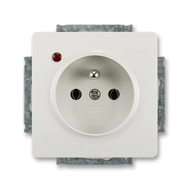 Víkendová Akce ABB 5598G-A02349 S1, SWING Zásuvka jednonásobná, s př.ochr.; světle šedá