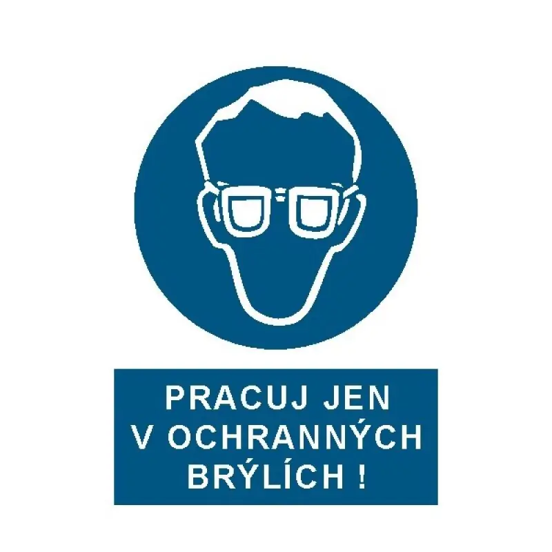 STRO.M 2403b-05-01 Pracuj jen v ochranných brýlích! A5 (samolepka) Originální