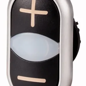 Nová Kolekce EATON 218145 M22-DDL-S-X4/X5 Dvojité tlačítko, znaky +/- černá/černá