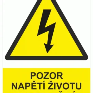 STRO.M 0102-01-04 Pozor napětí životu nebezpečné! A4 (plast) Autentický