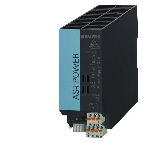 SIEMENS 3RX9501-2BA00 AS-I POWER2.6A, MAX. 100 W, 120V/230V AC, IP20 Sleva