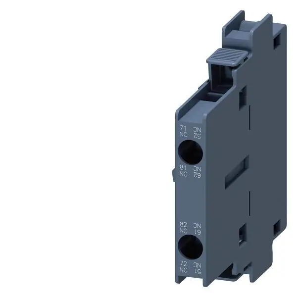 SIEMENS 3RH1921-1EA02 AUXILIARY SWITCH BLOCK, 2 NC, DIN EN50005, LATERALLY, 10 MM SCREW CO Moderní