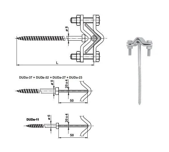 TREMIS V916 / DUDa-22 Cu ( měď ) držák ochranného úhelníku Omezená Nabídka