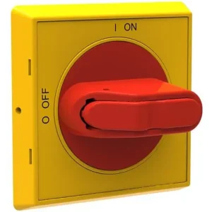 Garance Vrácení Peněz ABB ELSYNN OHYS2RJ Rukojeť se štítkem žluto-červená IP65 (65x65mm) *1SCA105323R1001