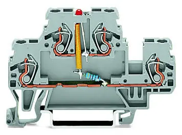 Cenový Hit WAGO 870-543/281-413 Svorka řadová 2.5 mm2 2pin s LED rudá 24VDC šedá