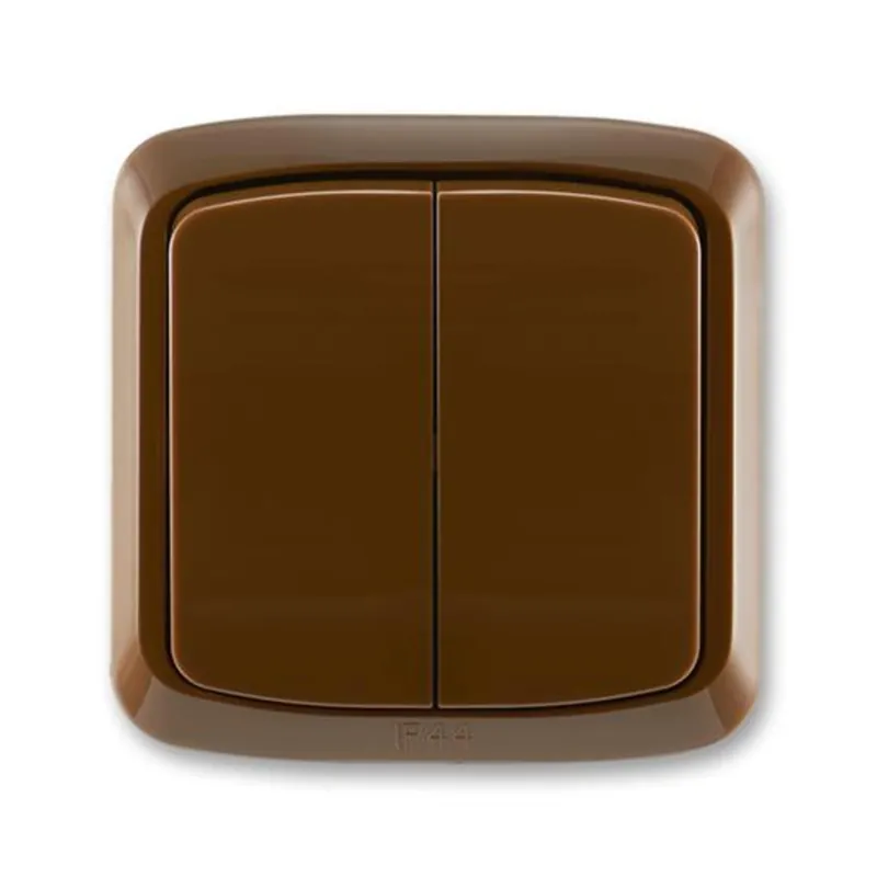 ABB 3558A-05940 H, TANGO Přepínač sériový, s krytem a rám., řazení č.5 IP44 hnědá Vysoce Kvalitní