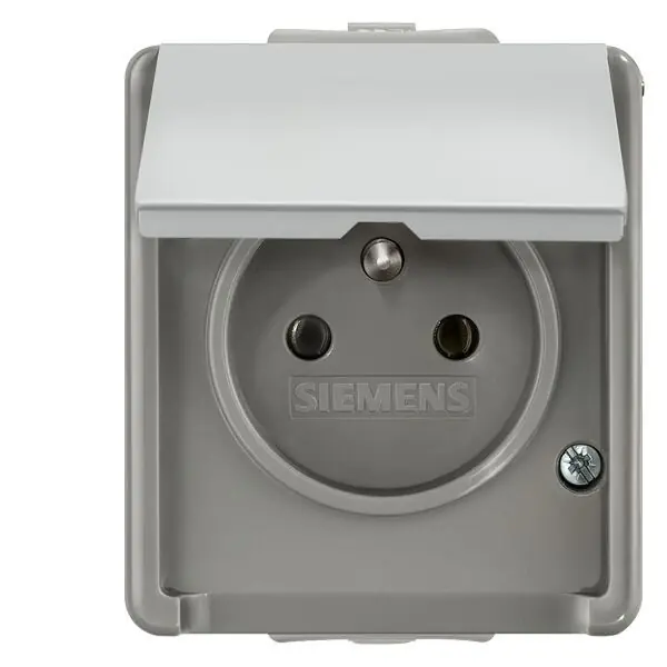 SIEMENS 5UB4741 DELTA FLAT IP44, SM DARK GRAY/LIGHT GRAY SOCKET OUTLET 10/16A 250V W. GROU Sezónní Sleva
