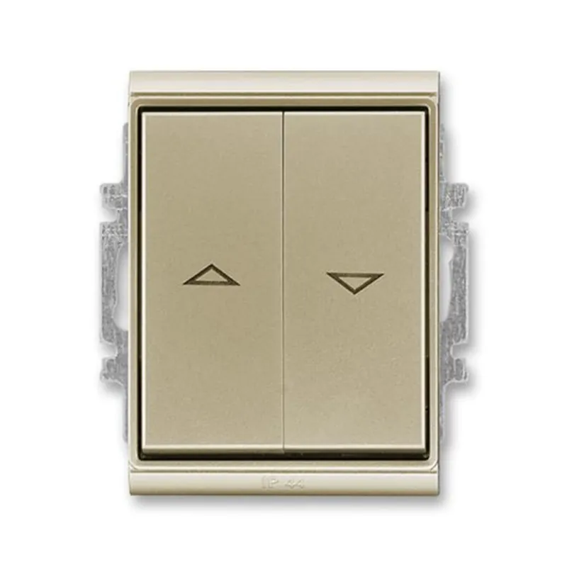 ABB 3558E-A88943 33 Ovládač žaluziový jednopólový, řaz. 1/0+1/0 s blok., IP44, šampaňská Vysoce Kvalitní