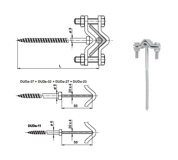 Tovární Cena TREMIS V312 / DUDa-27 ( FeZn ) držák ochranného úhelníku do dřeva