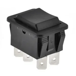 P-C1572AB Kolébkový spínač do panelu bez aretace 2-pólový přepínací ON-OFF-ON 16A Výprodej
