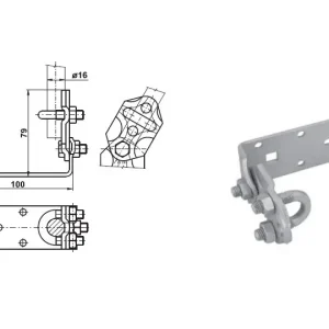 TREMIS VP015 / DOHLK ( FeZn ) "L" držák oddáleného hromosvodu s kloubem Aktuální