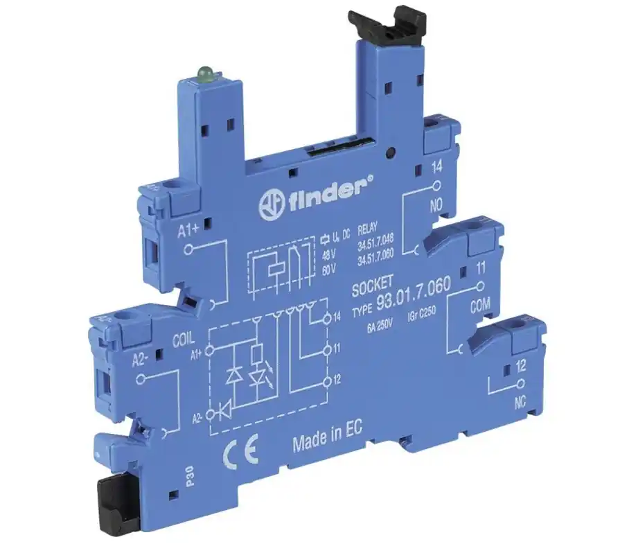 Omezená Nabídka FINDER 93.01.7.024.0 patice DIN, 34/SSR, 1Z, 6-24V DC, Č