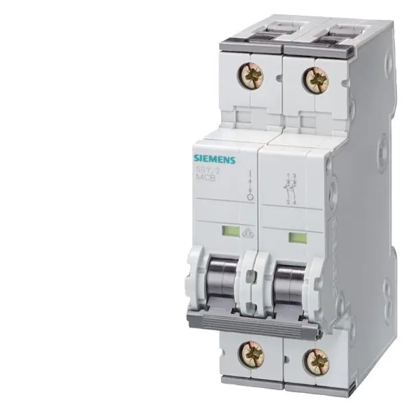 Aktuální SIEMENS 5SY6202-7 CIRCUIT BREAKER 400V 6KA, 2-POLE, C, 2A, D=70MM