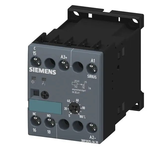 SIEMENS 3RP2025-1AP30 ; SOLID-STATE TIME-DELAY RELAY ON-DELAY 1 CHANGEOVER CONTACT AC/DC 2 Kup Teď