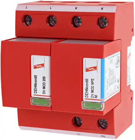 DEHN 951110 DEHNventil M 2P DV M TT 255 kombinovaný svodič pro jednofázové sítě TT a TN-S 230 V Objednat Nyní