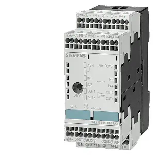 SIEMENS 3RK2400-1FG00-0AA2 AS-INTERFACE SLIMLINE MOD. S45, DIGITAL, 4I/3O, 2/3-WIRE, IP20 Profesionální