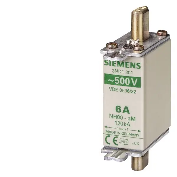 SIEMENS 3ND1817 LV HRC FUSE LINK A.M. W.NON-INSULATED GRIPPING LUGS SIZE 00, 40A, 500V Aktuální
