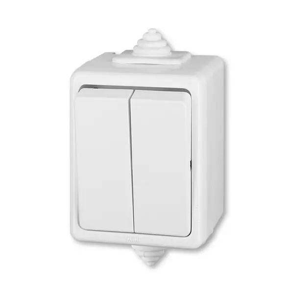 Koupit Online ABB 3553-52929 B PRAKTIK Přepínač střídavý dvojitý, řazení č.6+6, IP44 ,bílá