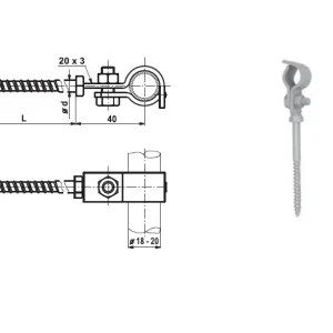 Celosvětová Doprava TREMIS V343 / DJDbp ( FeZn ) držák jímače a trubky do dřeva 8/160