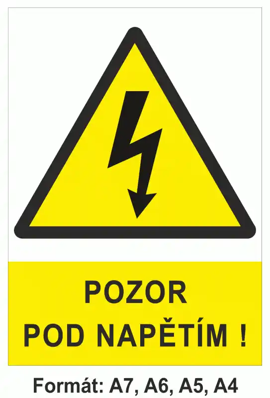 STRO.M 0121-01-03 Pozor pod napětím ! A6 (samolepka) Výhodná Nabídka