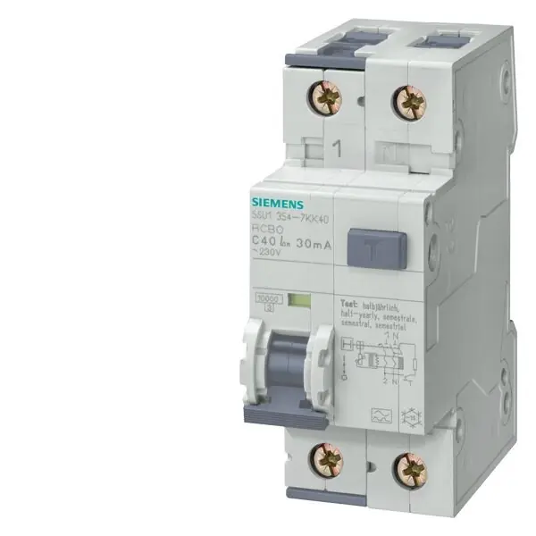 SIEMENS 5SU1354-6KK06 FI/LS-PROTECTOR TYPE A (PSE/SSF), D=70MM IFN 30MA,10KA, 1+N-POLEE B Novinka