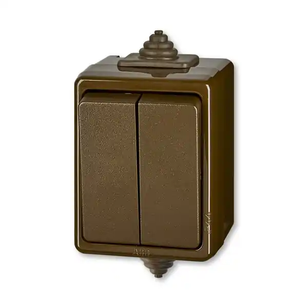 ABB 3553-52929 H PRAKTIK Přepínač střídavý dvojitý, řazení č.6+6, IP44 ,hnědá Nejlepší Cena